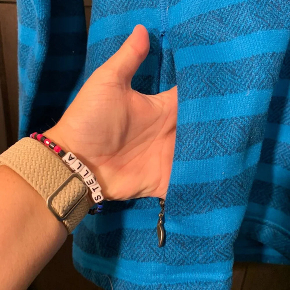 The North Face - Blue/black striped quarter pull-over - Picture 5 of 7